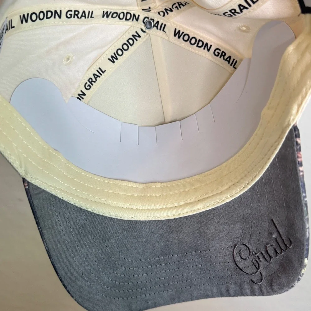 Woodn Grail Snapback Hat Cream Realtree Camo Old English N the Starters Mens